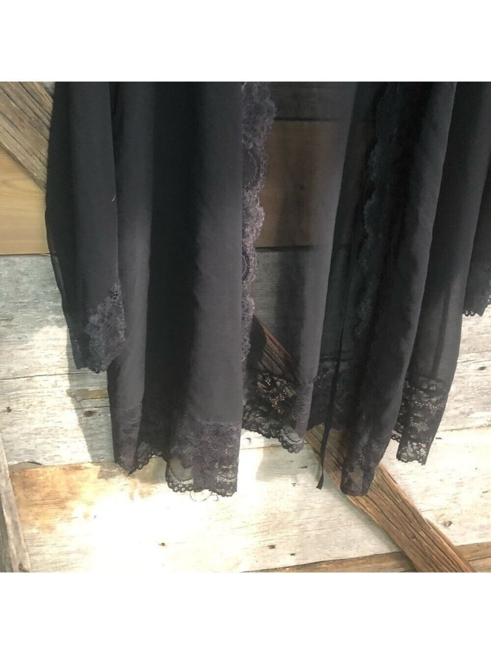 LA Senza Size S/M Black Lace Short Robe - Picture 3 of 7